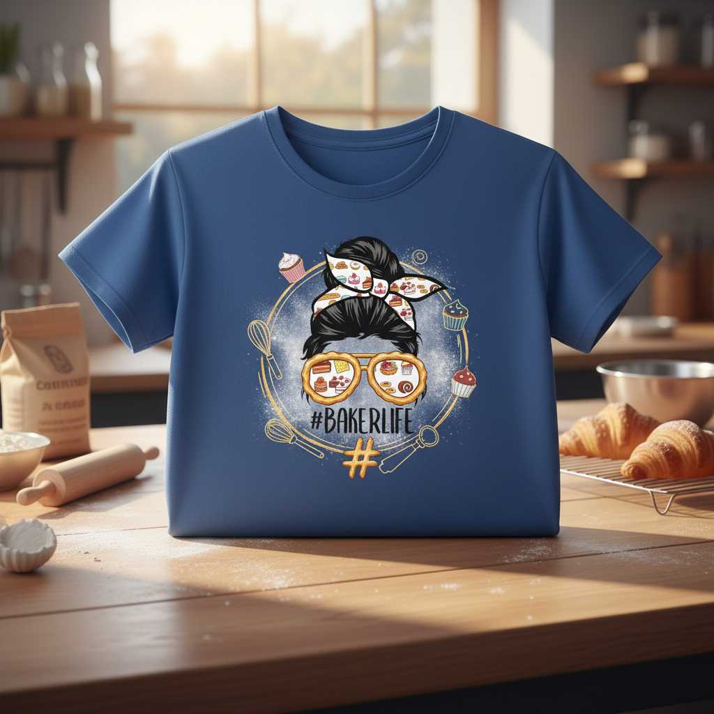 #BAKERLIFE Graphic T-Shirt Tee Baking Lover Novelty Unisex Gift Idea