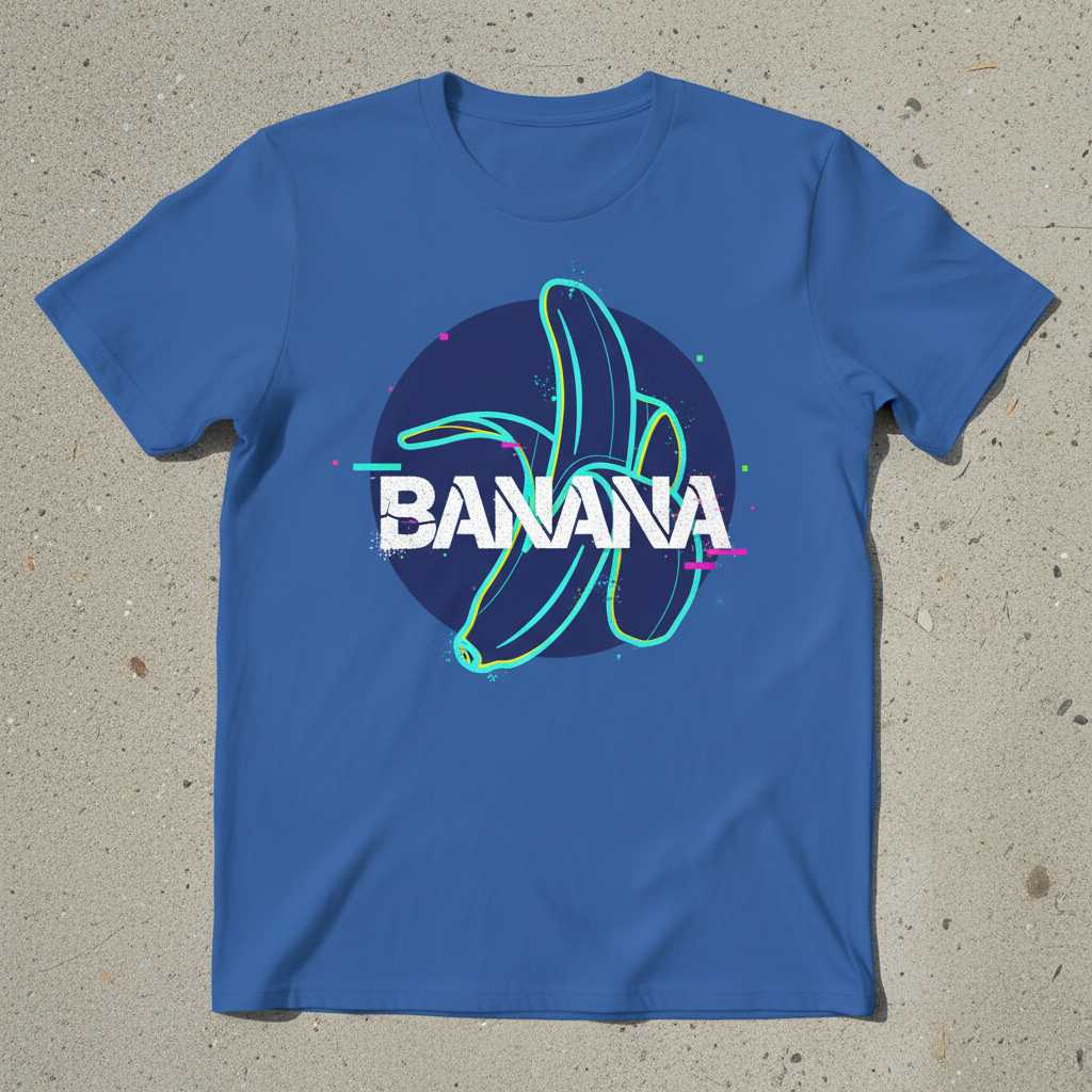 BANANA Graphic T-Shirt Retro Neon Tee Novelty Clothing Gift Idea for Fans