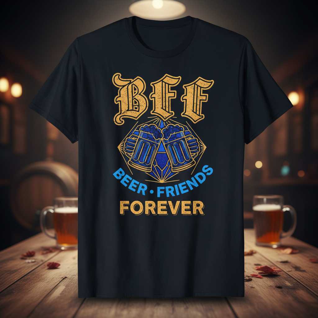 BFF Beer Friends Forever Graphic T-Shirt Tee Novelty Gift for Beer Lover Fans