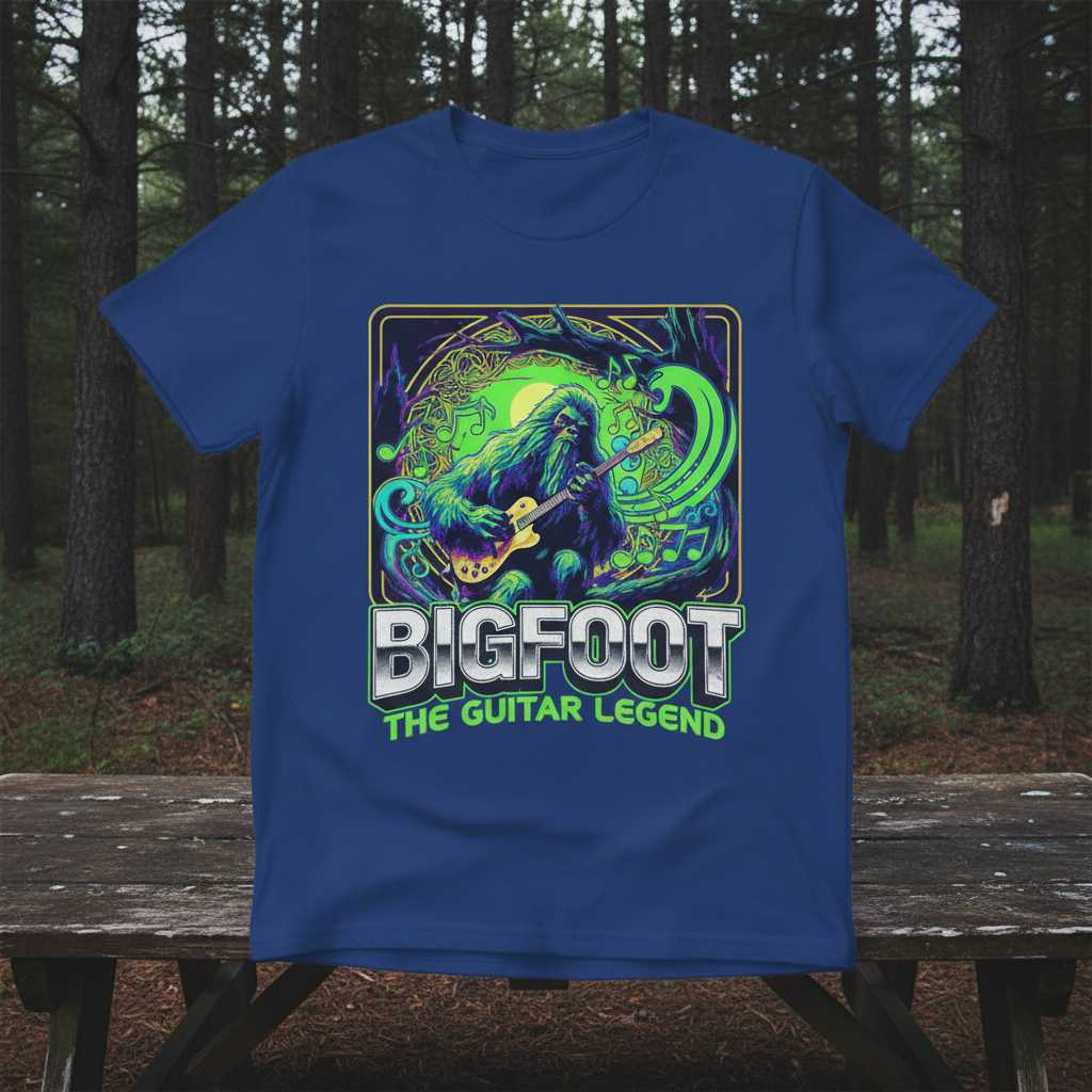 BIGFOOT The Guitar Legend Graphic T-Shirt Tee Novelty Gift for Music Lovers