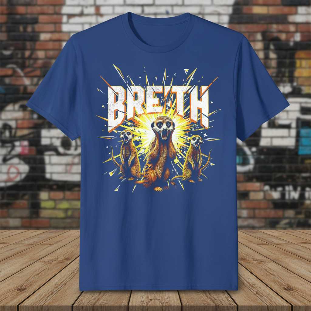 BRETH Meerkat Graphic T-Shirt Novelty Tee Gift Idea for Animal Art Lovers