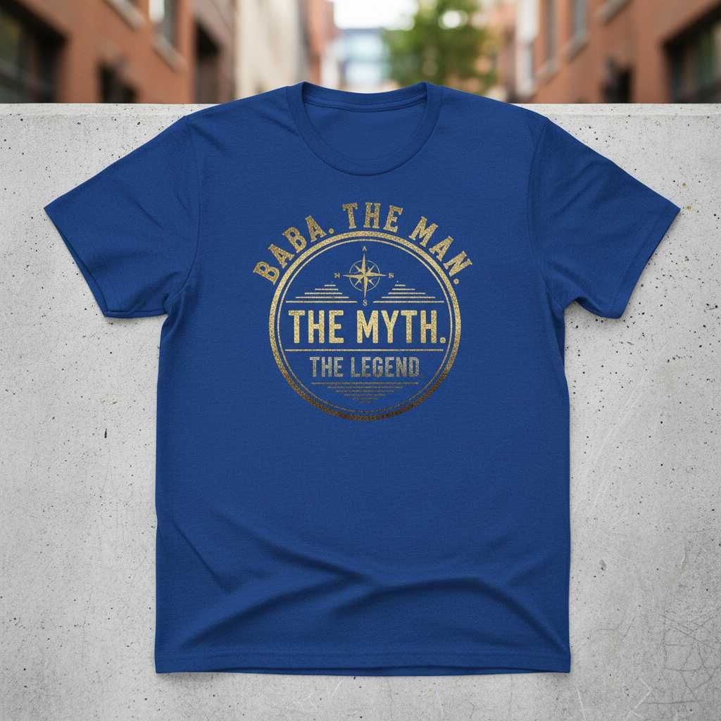 Baba The Man The Myth The Legend T-Shirt Retro Graphic Tee Gift for Grandpa