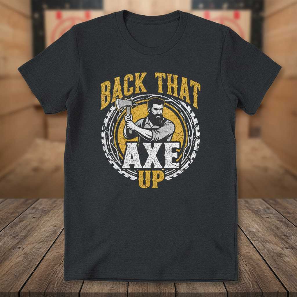 Back That Axe Up Graphic T-Shirt Tee Novelty Lumberjack Merch Gift Idea