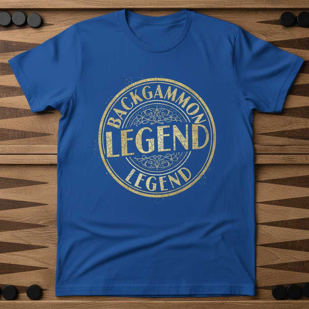Backgammon Legend Vintage Graphic T-Shirt Tee Novelty Gift for Game Enthusiasts