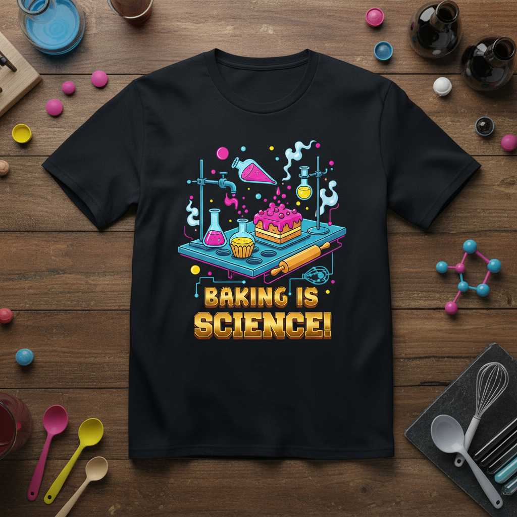 Baking Is Science Graphic T-Shirt Tee Novelty Gift Idea for Baking Lovers