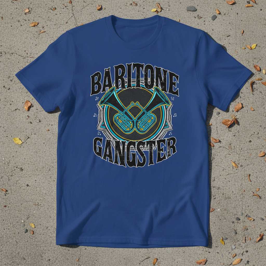 Baritone Gangster Graphic T-Shirt Tee Novelty Merch Gift Idea for Music Lovers