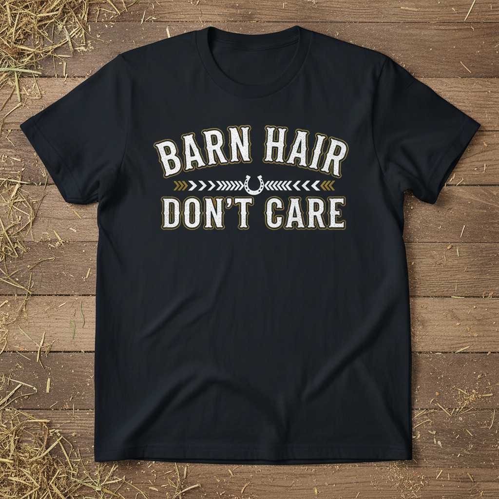 Barn Hair Dont Care Graphic T-Shirt Tee Novelty Unisex Outfit Gift Idea