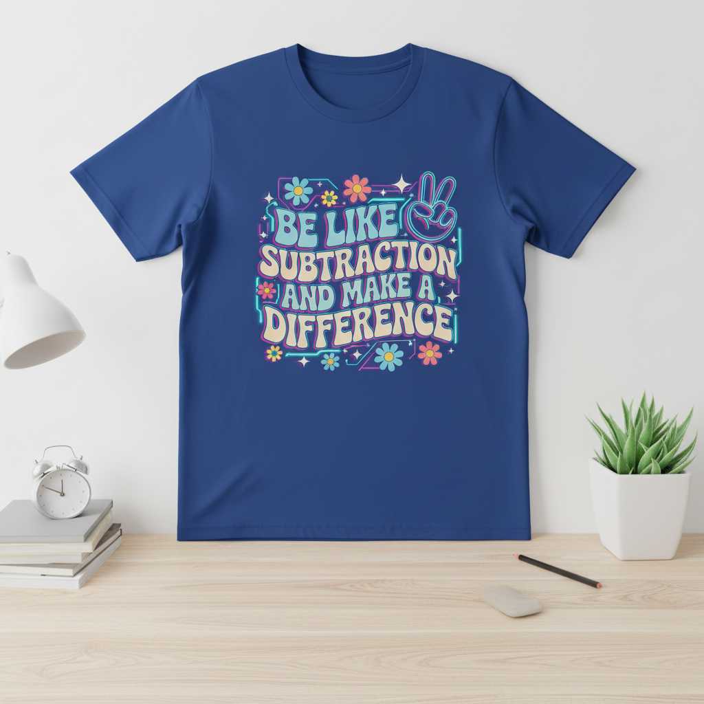 Be Like Subtraction And Make A Difference Graphic T-Shirt Retro Tee Gift Idea
