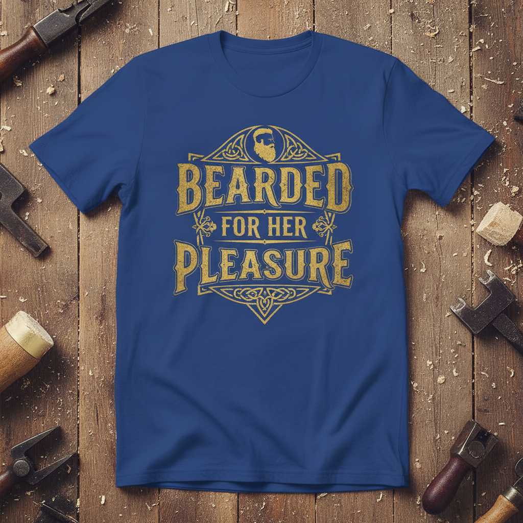 Bearded For Her Pleasure Graphic T-Shirt Tee Novelty Unisex Clothing Gift Idea