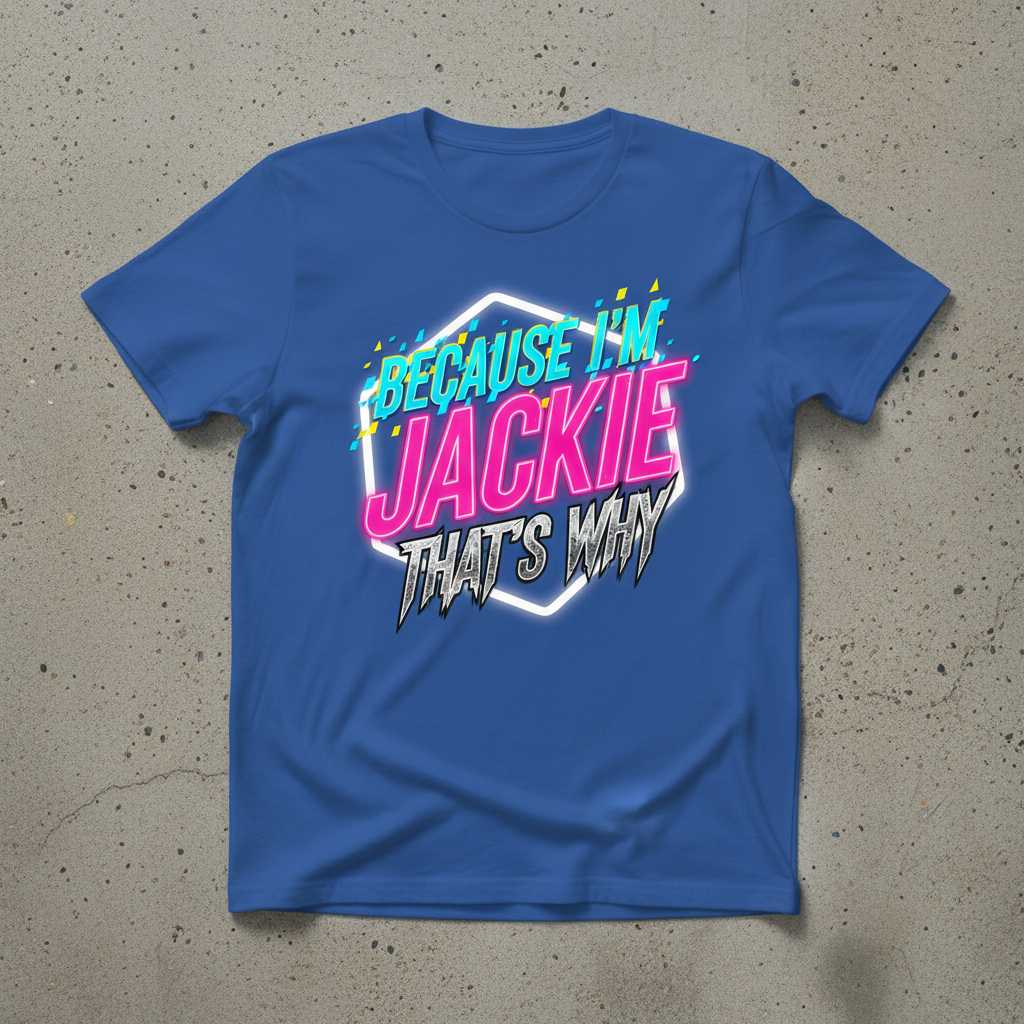 Because Im Jackie Thats Why Graphic T-Shirt Novelty Tee Gift Idea for Fans