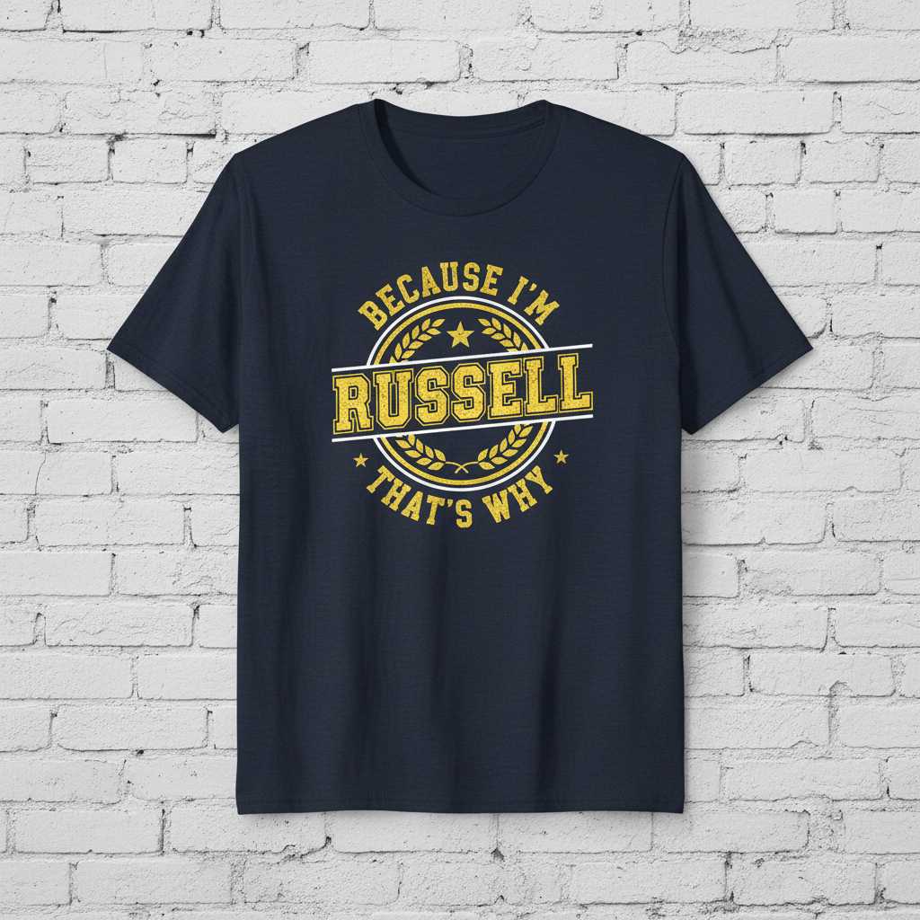 Because Im Russell Thats Why T-Shirt Retro Graphic Tee Novelty Gift Idea