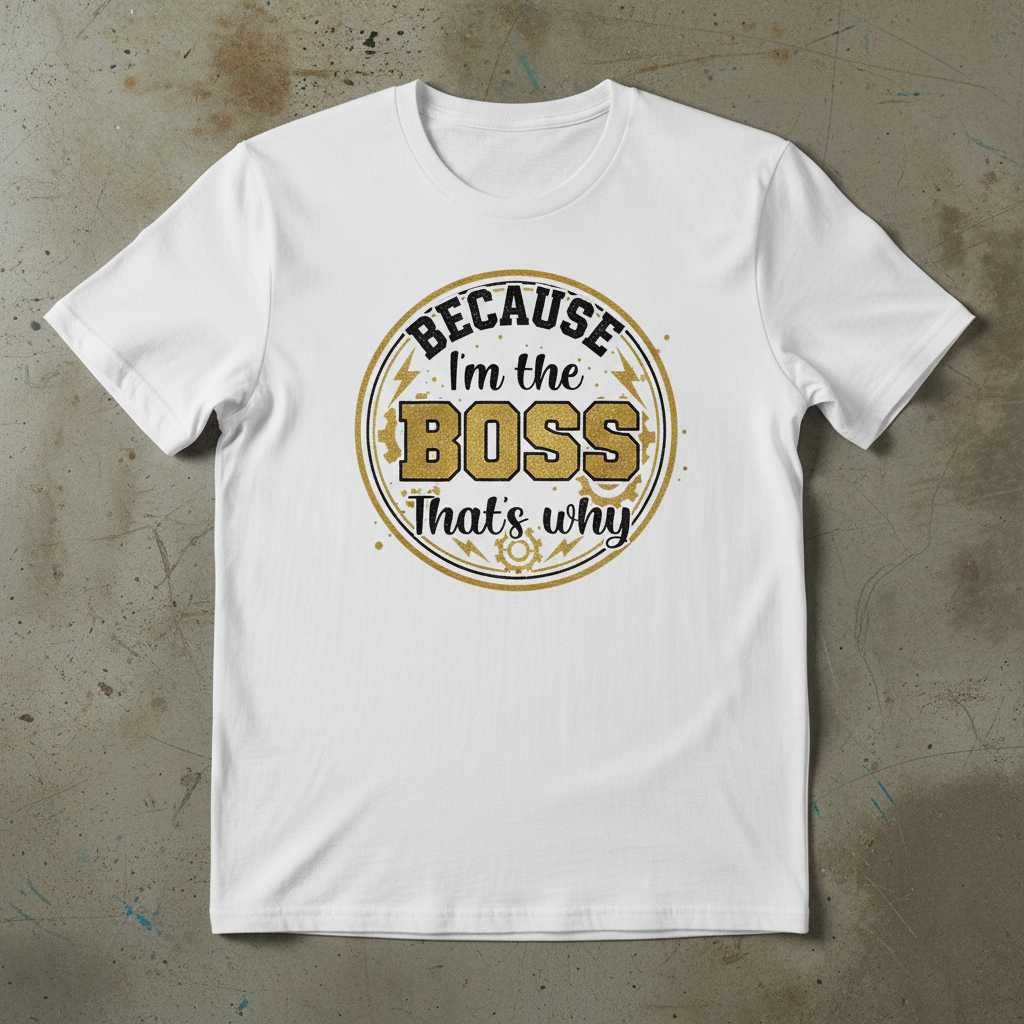 Because Im The Boss Thats Why T-Shirt Graphic Tee Novelty Gift Idea