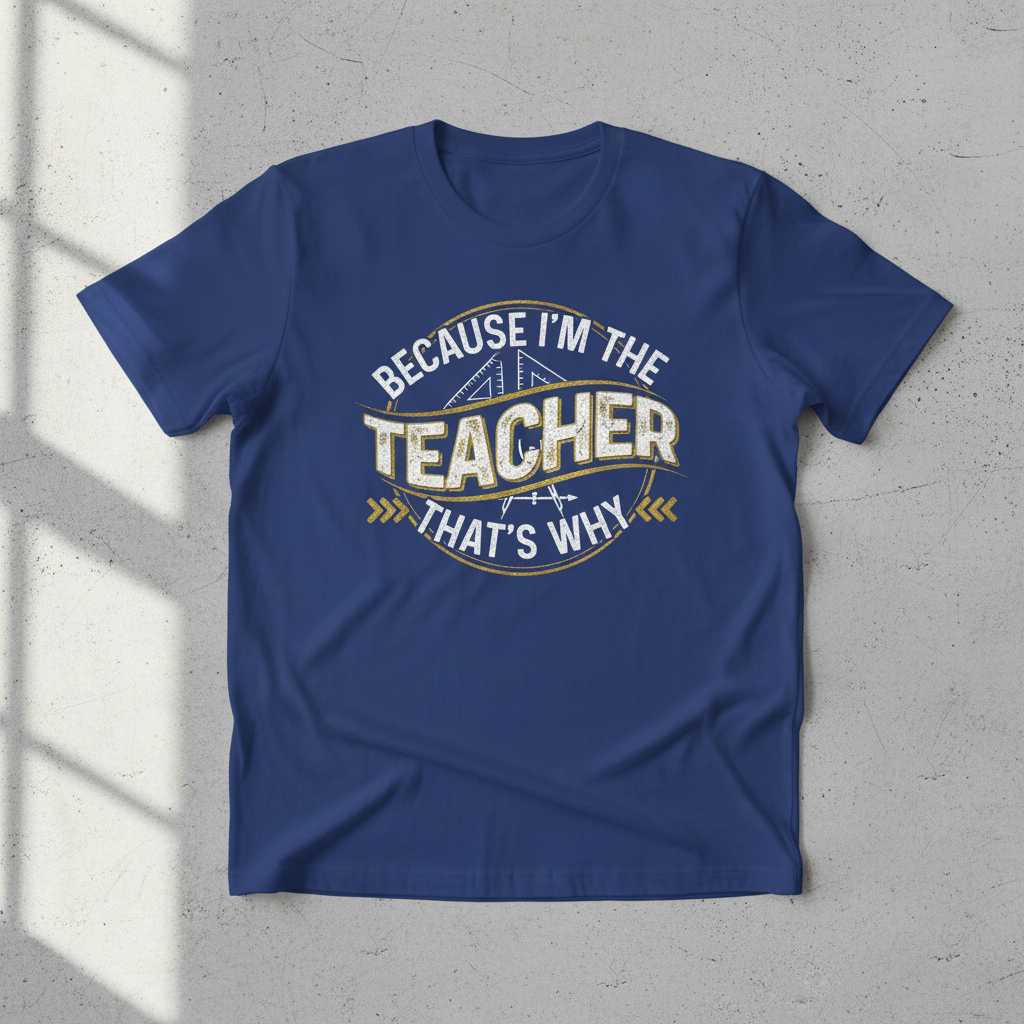 Because Im The Teacher Thats Why Graphic T-Shirt Funny Novelty Tee Gift Idea