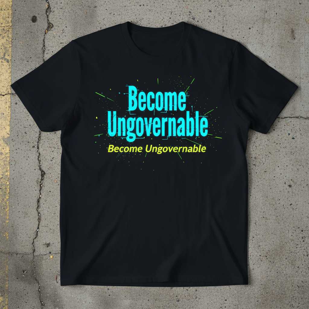 Become Ungovernable T-Shirt Graphic Tee Unisex Novelty Top Gift Idea Merch