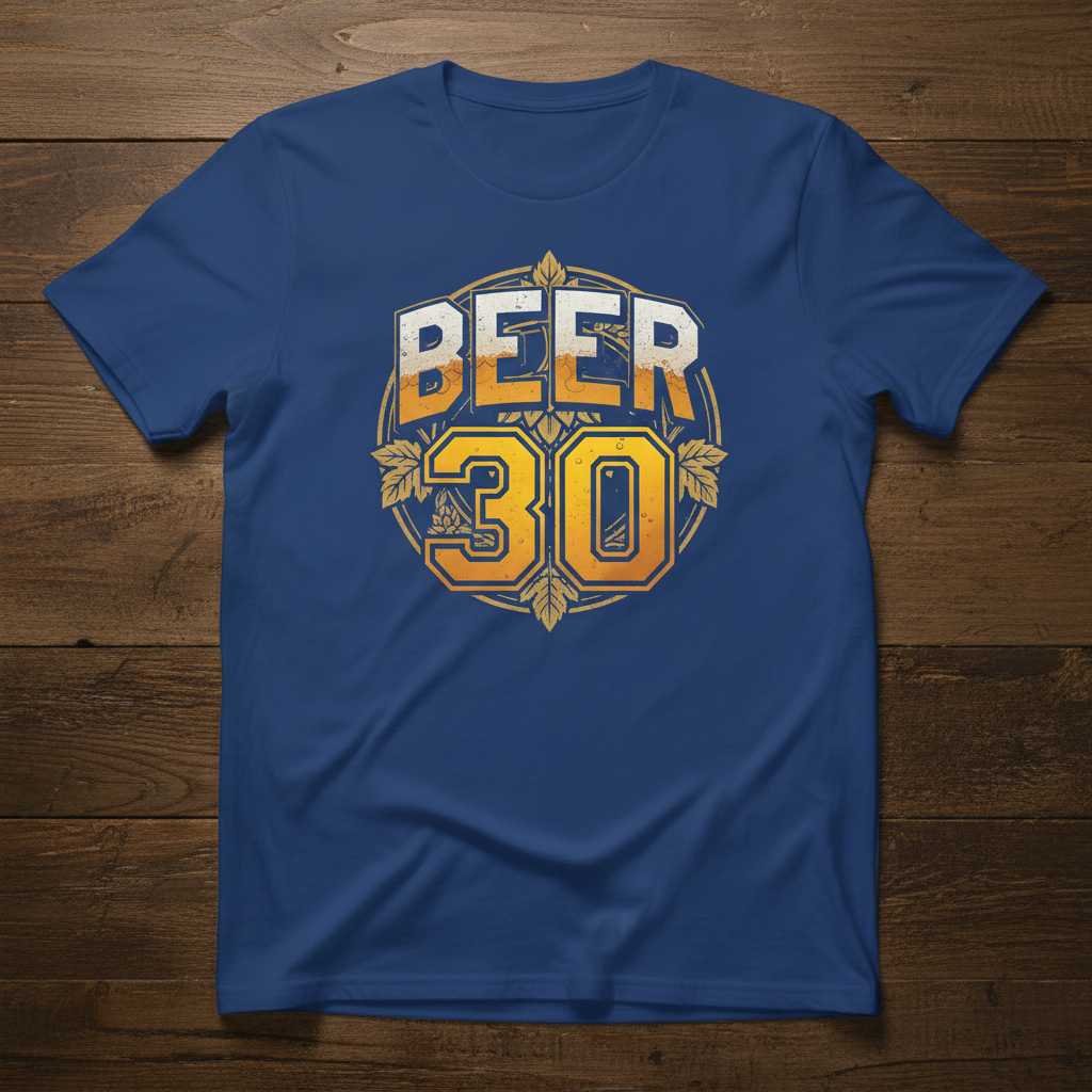 Beer 30 Distressed Graphic T-Shirt Retro Novelty Tee Gift Idea for Beer Lovers