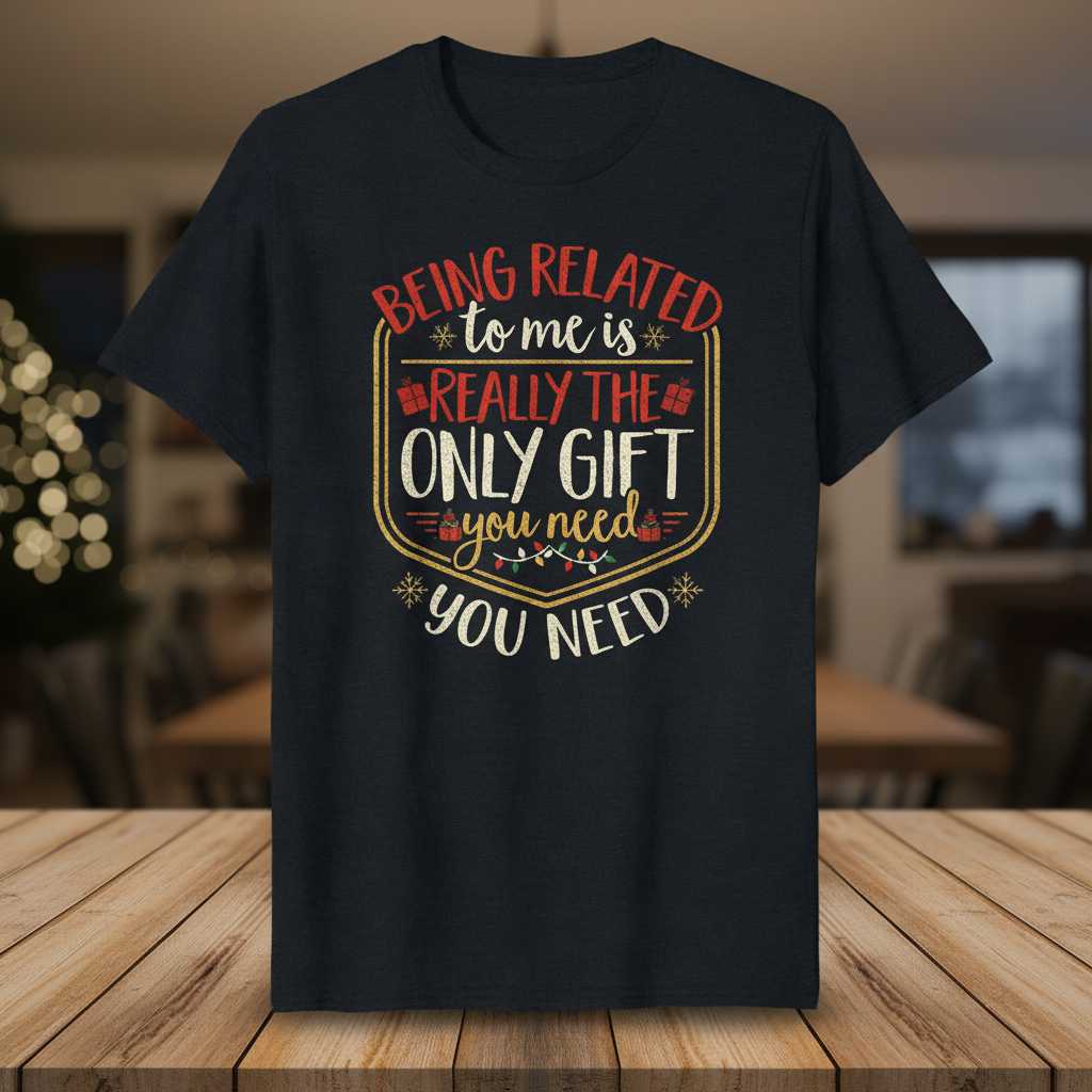 Being Related to Me is Really the Only Gift You Need Funny Graphic T-Shirt Tee Gift Idea