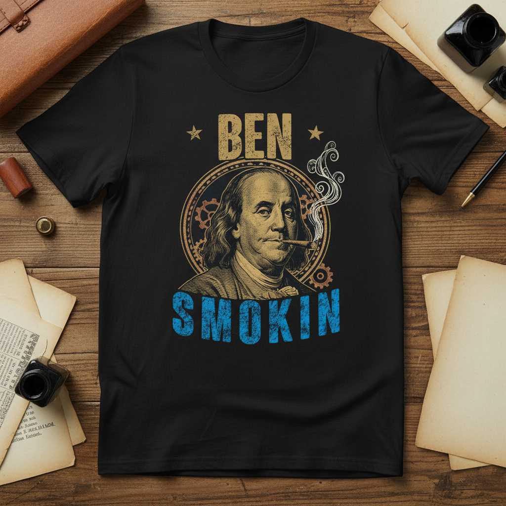 Ben Smokin Vintage Graphic T-Shirt Patriotic Novelty Tee Gift for History Fans
