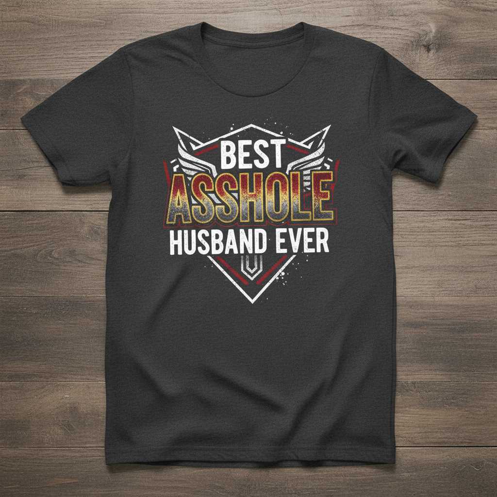 Best Asshole Husband Ever Graphic T-Shirt Novelty Tee Gift Idea for Husband