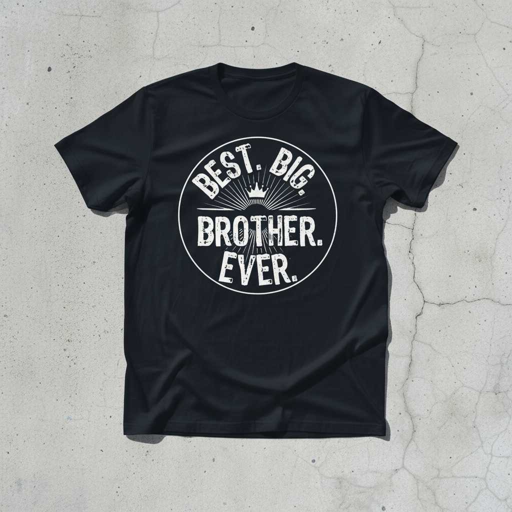 Best Big Brother Ever Distressed Graphic T-Shirt Novelty Tee Gift Idea