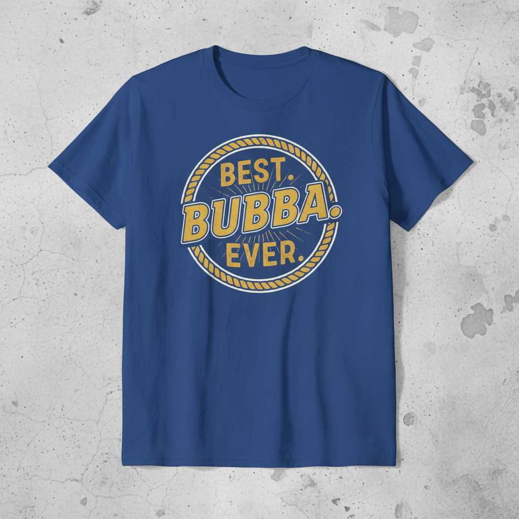 Best Bubba Ever Graphic T-Shirt Vintage Style Tee Gift Idea for Grandpa Lover