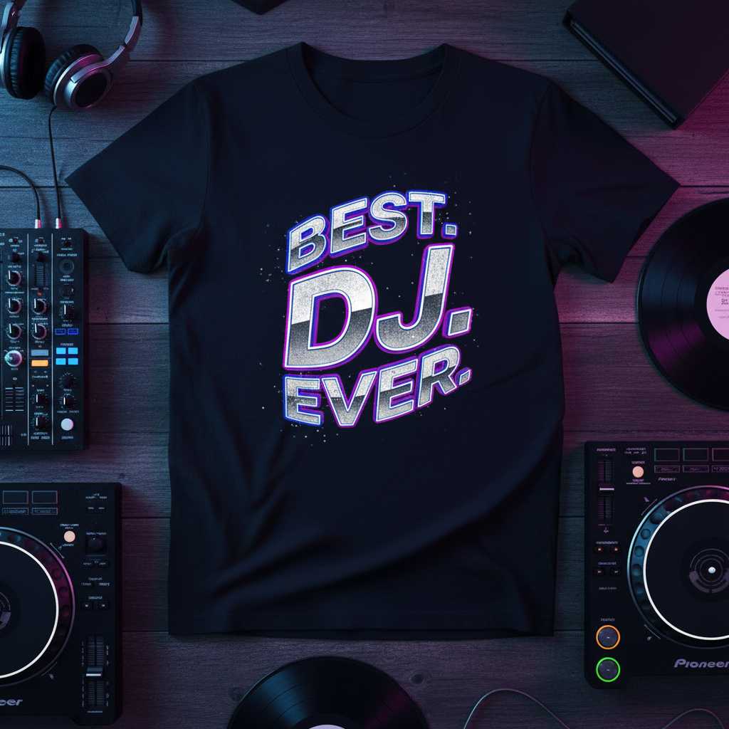 Best DJ Ever Graphic T-Shirt Tee Novelty Unisex Top Gift Idea for Music Lovers