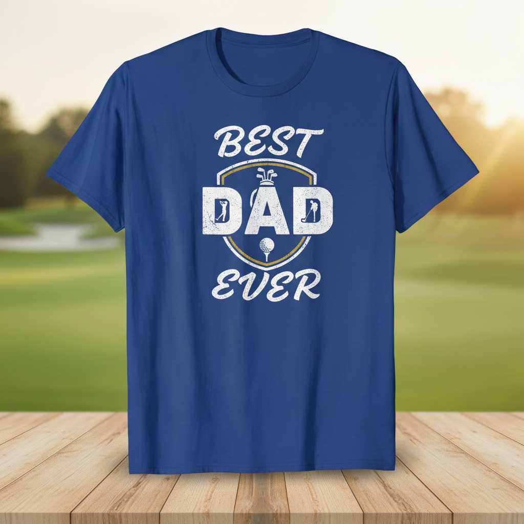 Best Dad Ever Golf Graphic T-Shirt Tee Novelty Gift Idea for Father Enthusiast