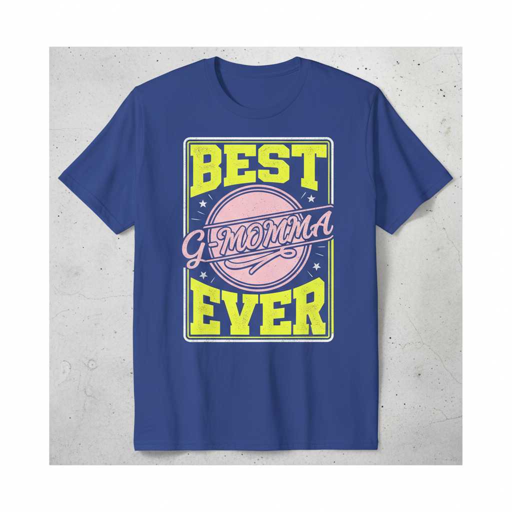 Best G-Momma Ever Graphic T-Shirt Retro Tee Gift Idea for Grandma Fans