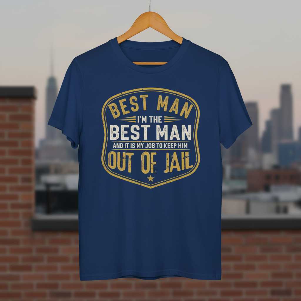 Best Man Im The Best Man And It Is My Job To Keep Him Out Of Jail T-Shirt Tee Gift