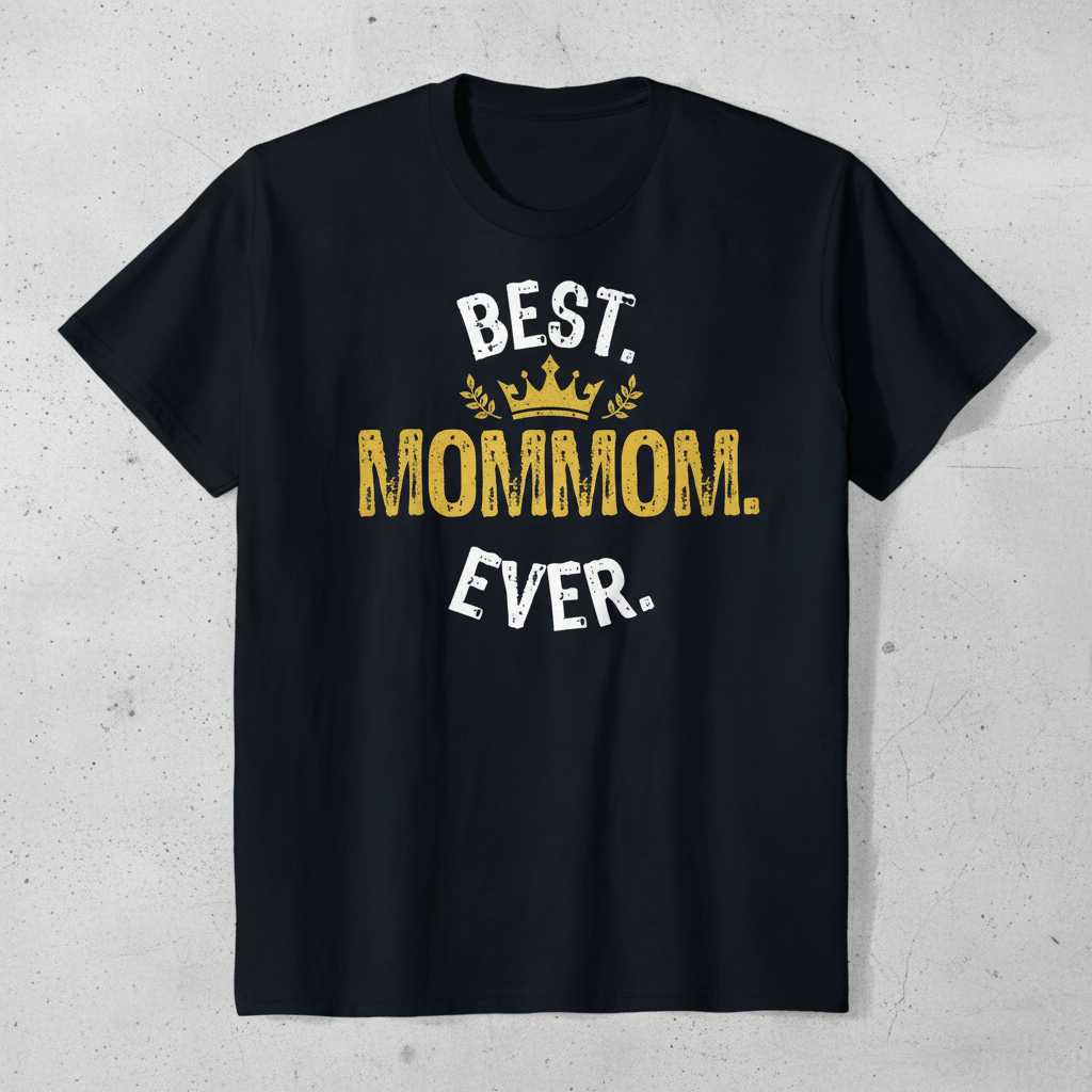 Best MomMom Ever Crown Graphic T-Shirt Tee Gift Idea Novelty Grandma Clothing