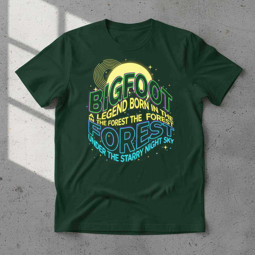 Bigfoot A Legend Born In The Forest Graphic T-Shirt Novelty Tee Gift for Fans