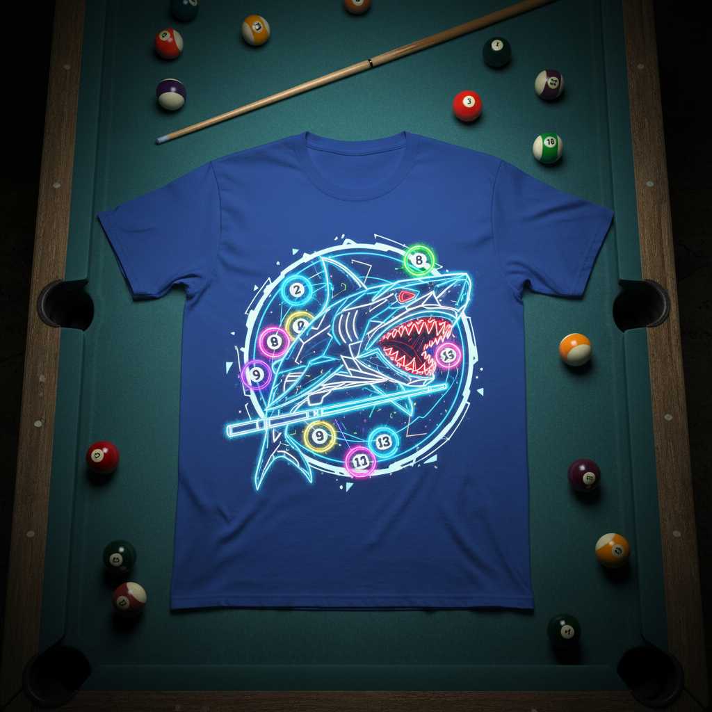Billiards Pool Shark Graphic T-Shirt Tee Novelty Unisex Gift for Snooker Fans