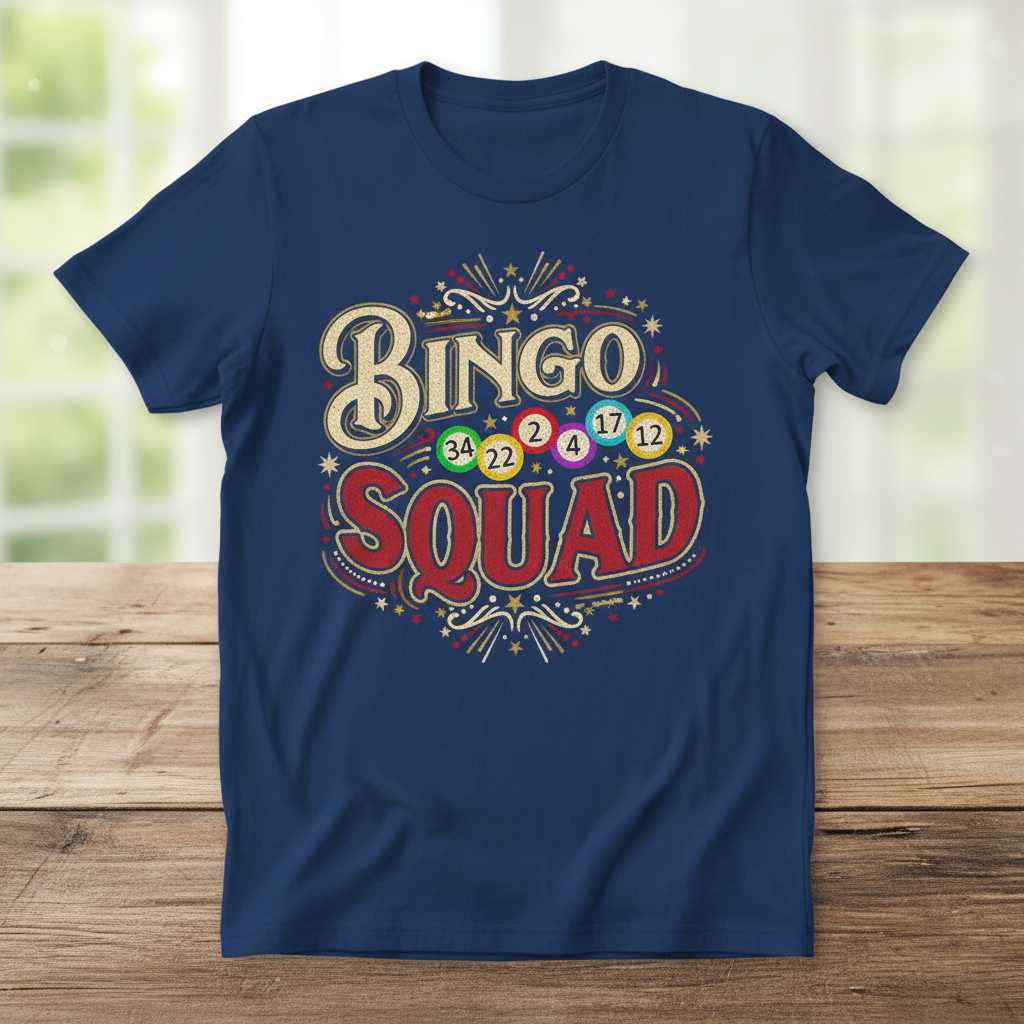 Bingo Squad Graphic T-Shirt Tee Novelty Top Gift Idea for Bingo Lovers and Fans
