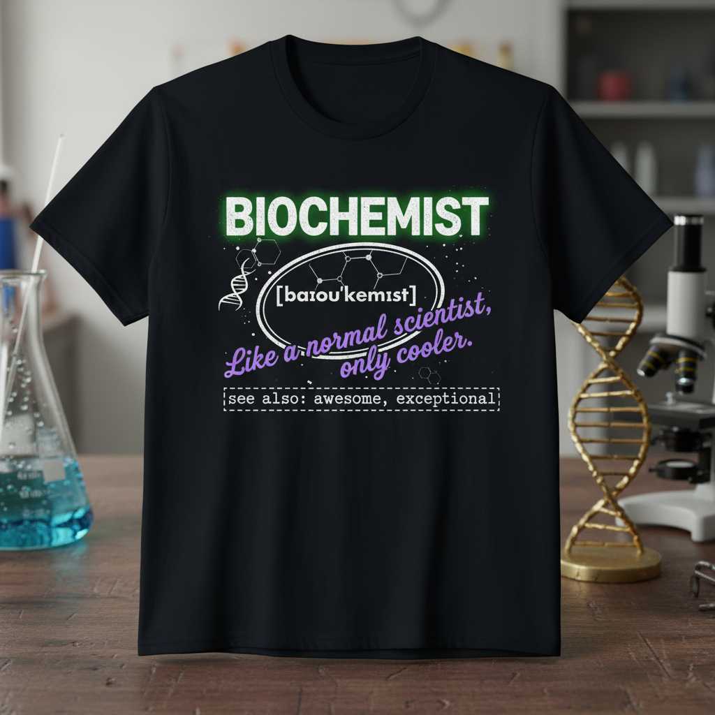 Biochemist Like a Normal Scientist Only Cooler T-Shirt Novelty Tee Gift Idea
