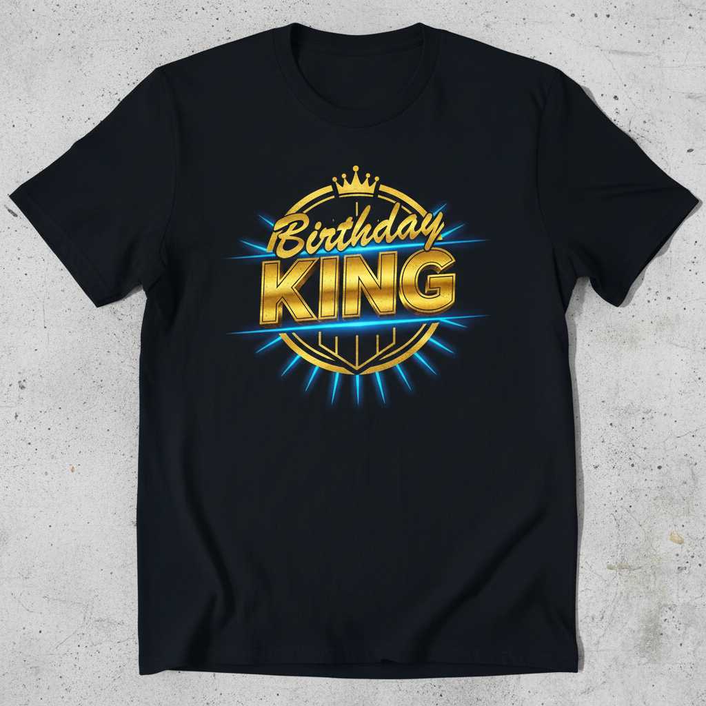 Birthday King Graphic T-Shirt Tee Novelty Party Outfit Gift Idea Clothing Merch