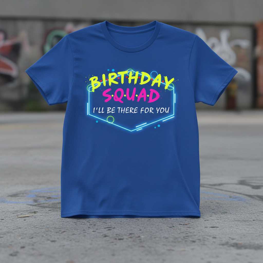 Birthday Squad Ill Be There For You Graphic T-Shirt Novelty Tee Gift Idea