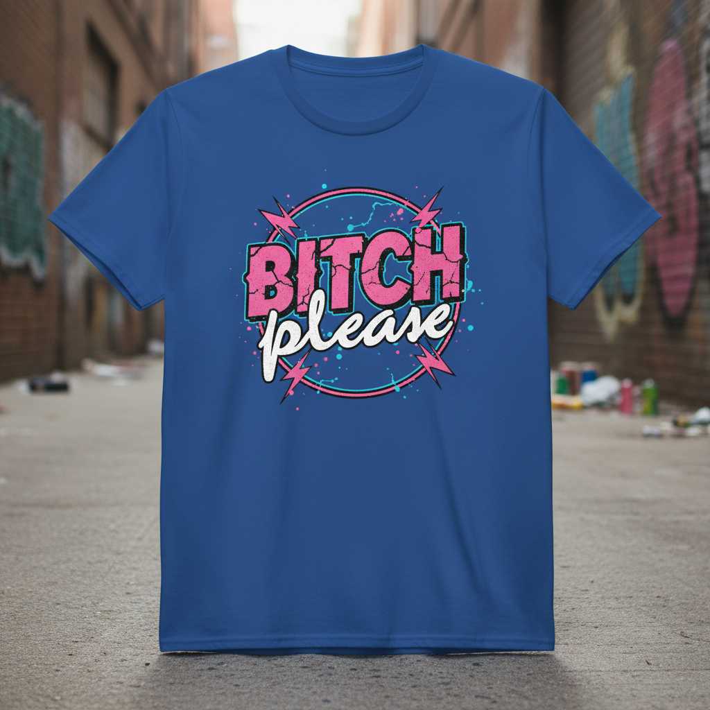 Bitch Please Graphic T-Shirt Retro Sarcastic Tee Novelty Unisex Clothing Gift