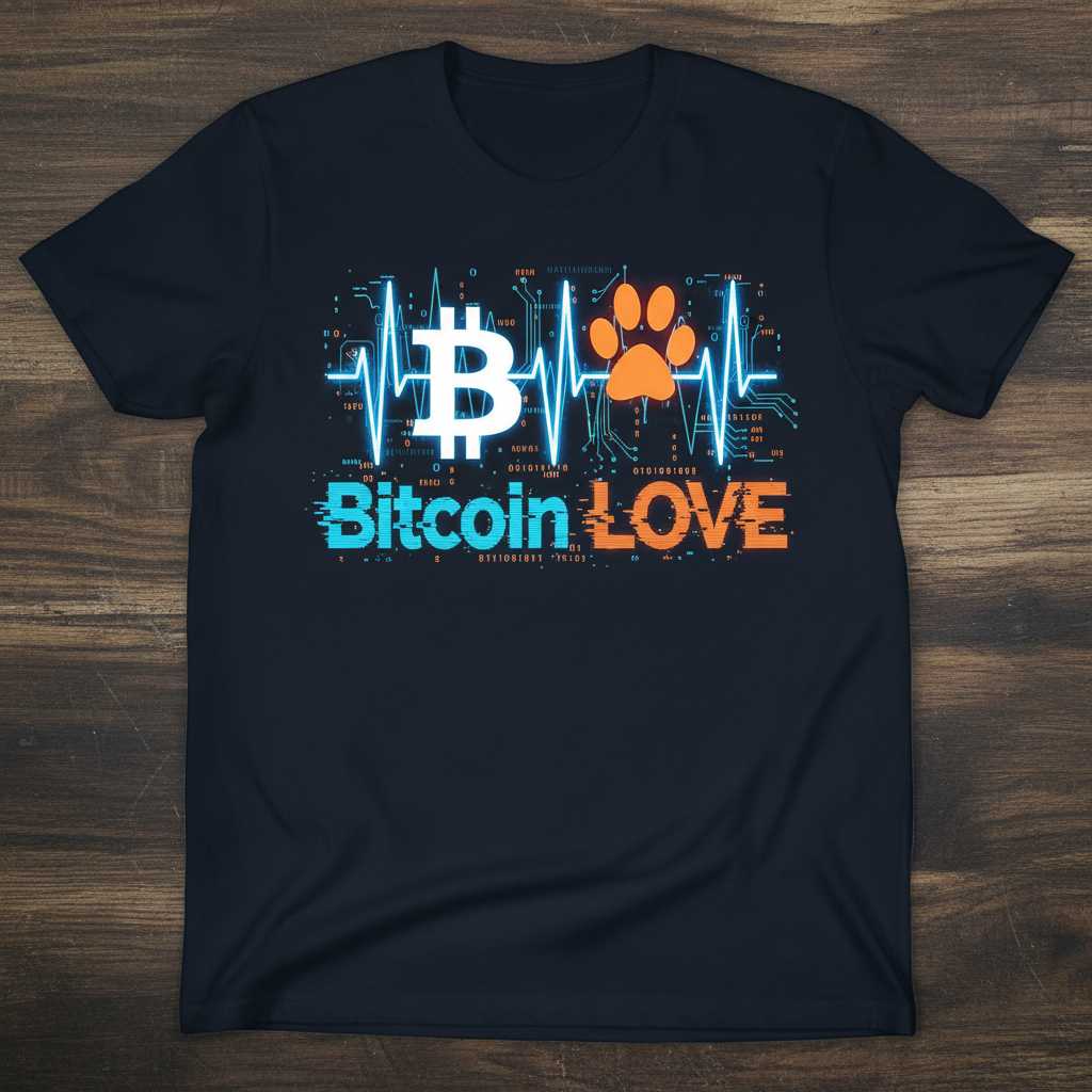 Bitcoin Love T-Shirt Crypto Dog Paw Graphic Tee Gift for Bitcoin Enthusiasts