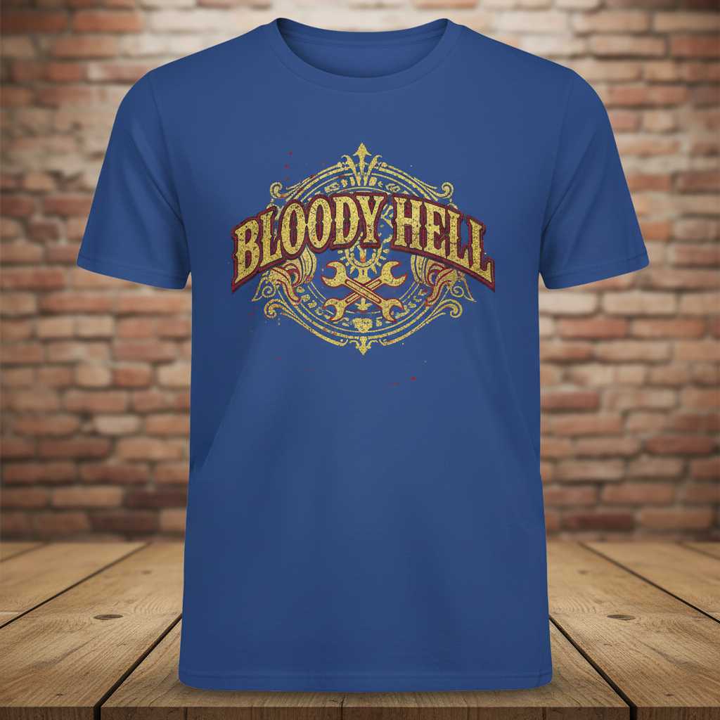 Bloody Hell Vintage British Slang Graphic T-Shirt Novelty Tee Gift for UK Fans