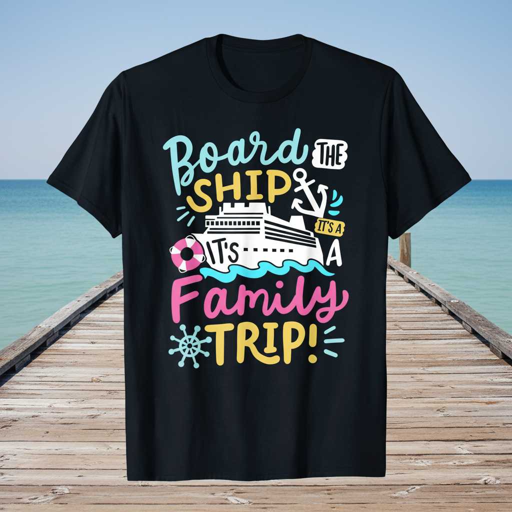 Board The Ship It’s A Family Trip T-Shirt Cruise Graphic Tee Vacation Gift