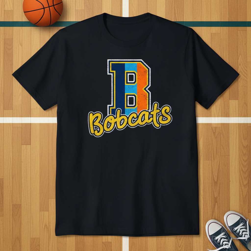 Bobcats Vintage Graphic T-Shirt Retro Tee Sports Fan Merch Basketball Clothing