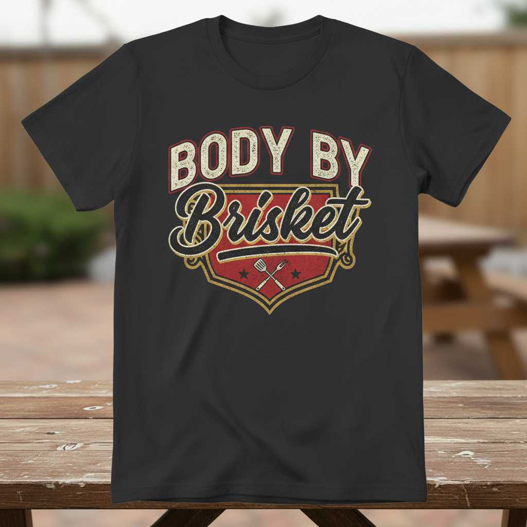 Body by brisket Barbecue Grilling BBQ Funny Gift