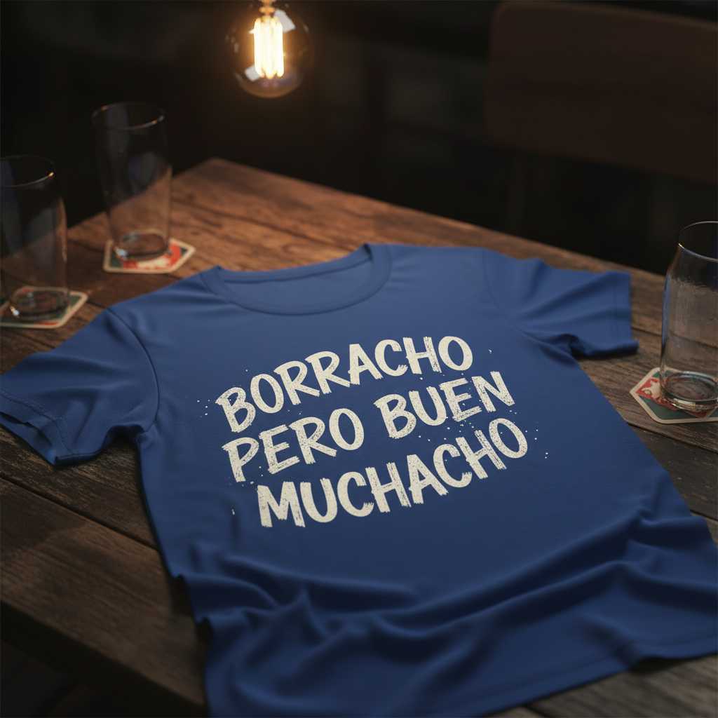 Borracho Pero Buen Muchacho Graphic T-Shirt Tee Novelty Unisex Gift Idea