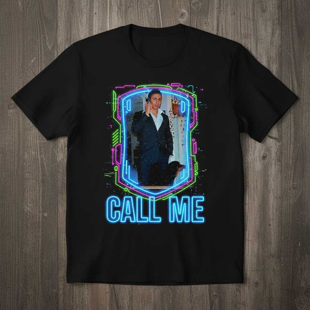 CALL ME Graphic Neon Print T-Shirt Tee Novelty Unisex Top Gift Idea