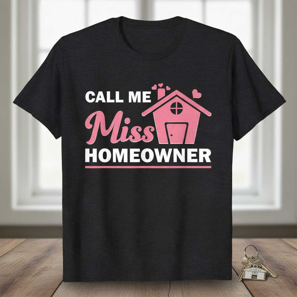 Call Me Miss Homeowner Graphic T-Shirt Tee Novelty Gift Idea for New Homeowners