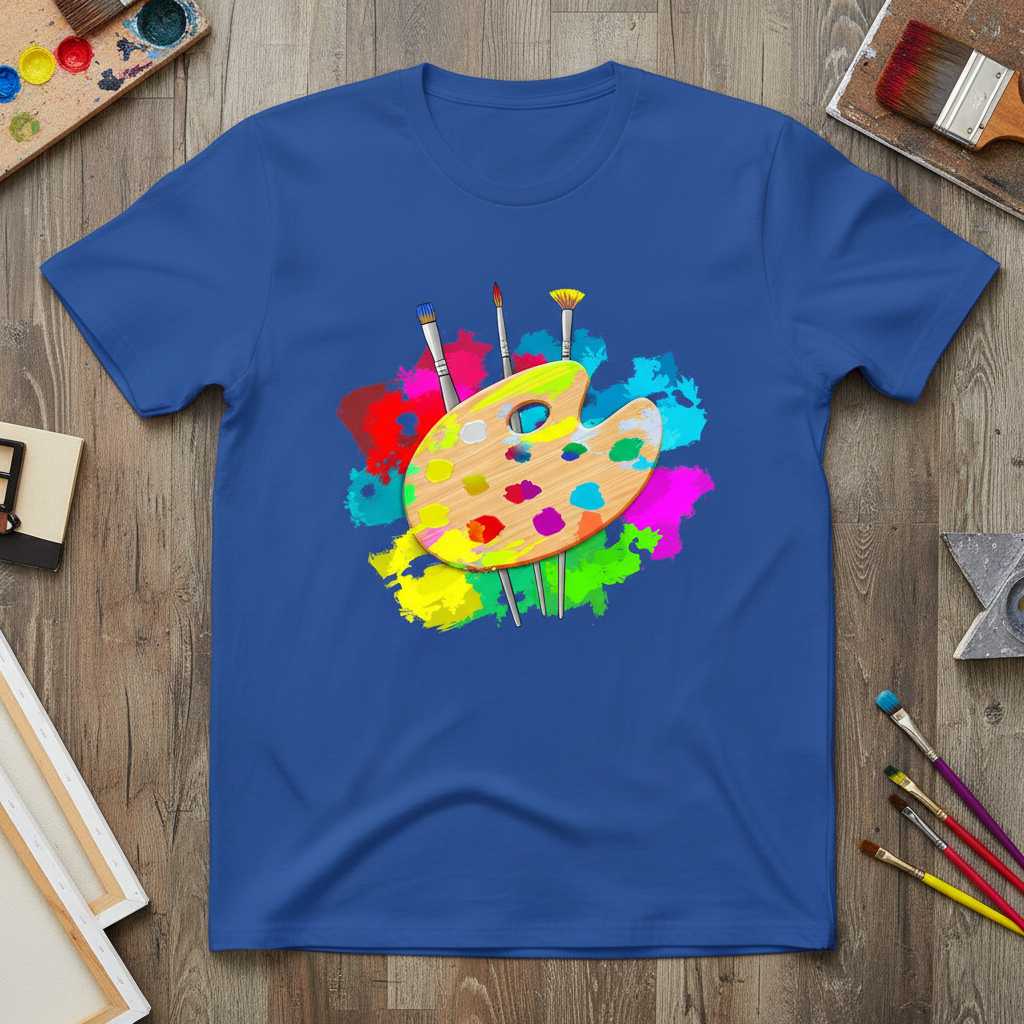 Colorful Artist Palette Graphic T-Shirt Paint Lover Tee Creative Art Studio Merch