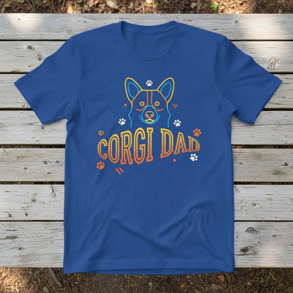 Corgi Dad Graphic T-Shirt Tee Novelty Dog Lover Gift Idea Unisex Clothing
