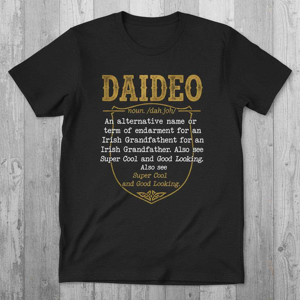 DAIDEO Irish Grandfather Definition Super Cool Graphic T-Shirt Novelty Tee Gift
