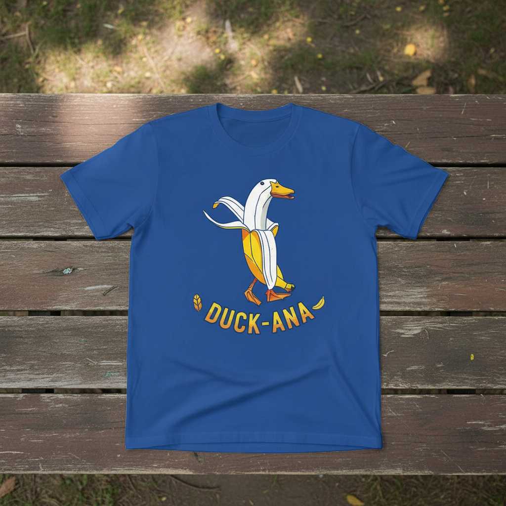 DUCK-ANA Funny Banana Duck Graphic T-Shirt Novelty Tee Gift for Animal Lovers