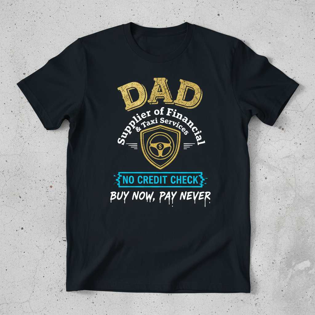 Dad Supplier of Financial Taxi Services No Credit Check T-Shirt Novelty Tee Gift