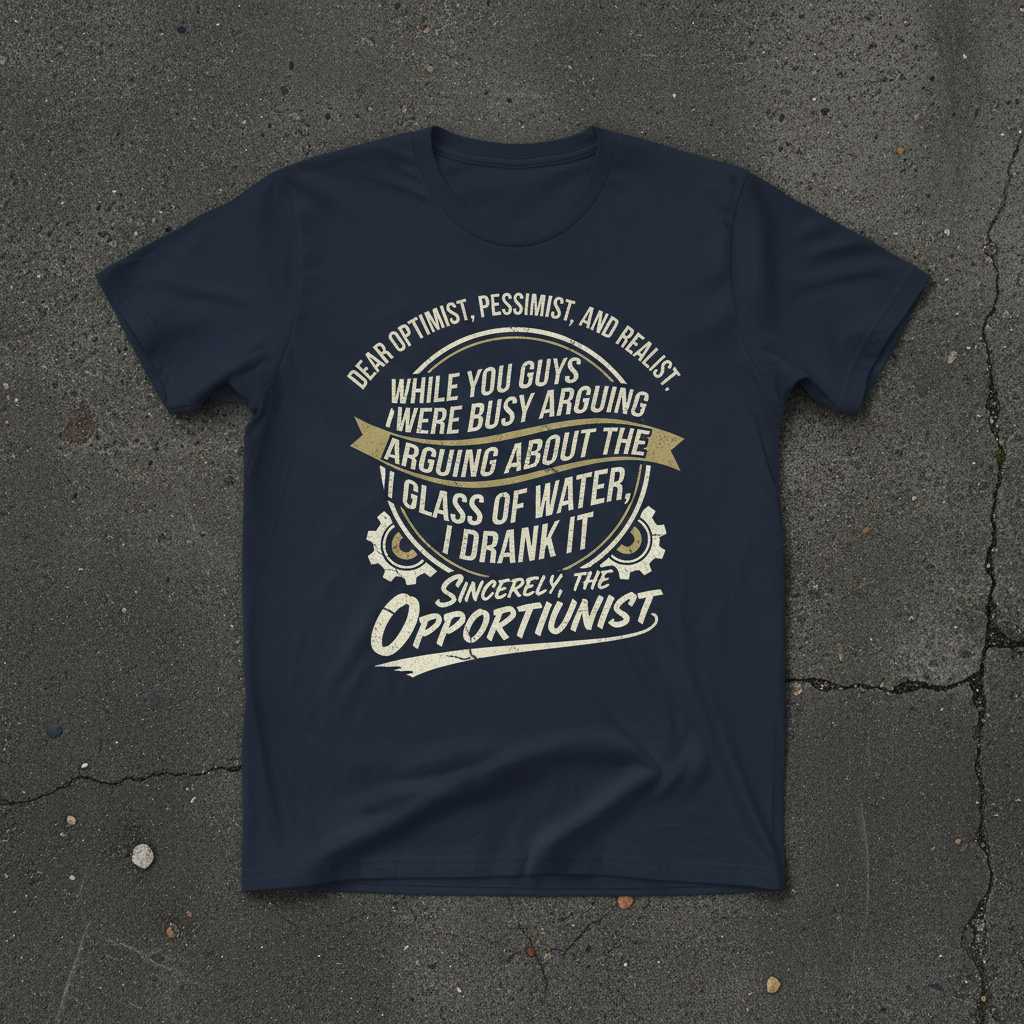Dear Optimist Pessimist Realist Graphic T-Shirt Tee Novelty Gift Clothing